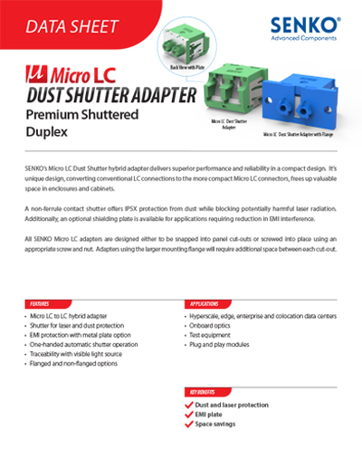 Data Sheet_Micro LC Dust Shutter Adapter