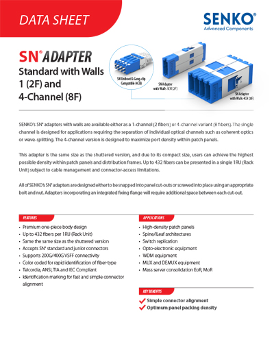 Data Sheet_SN Standard Adapter with Walls