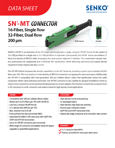 Data Sheet_SN-MT 16 Connector