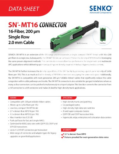 Data Sheet_SN-MT 16 Connector