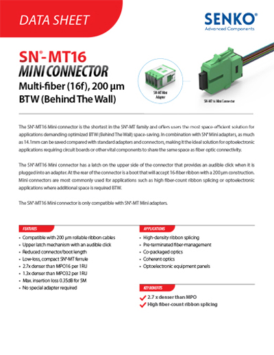 Data Sheet_SN-MT 16 Mini Connector