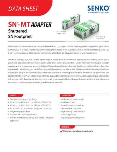 Data Sheet_SN-MT16 SN Footprint Shuttered Adapter