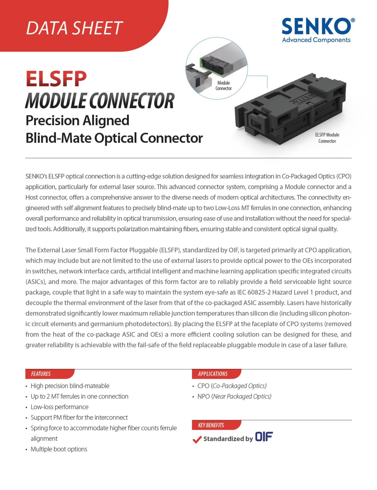 ELSFP Module Connector » SENKO Advanced Components, Inc.